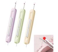 Heyumybit Seam Ripper,3Pcs 2 in 1 Needle Threader Seam Ripper Tool,Portable Unpicker Sewing Tool,Stretchable Plug-in Sewing Needle Threader for Hand Sewing Knitting Stitch