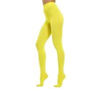 HeyUU 80D Semi Opaque Tights for Women Run Resistant Women's Tights Comfortable Pantyhose with 20+ Colours （Yellow,M