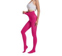 HeyUU 80D Semi Opaque Tights for Women Run Resistant Women's Tights Comfortable Pantyhose with 20+ Colours 2XL-Hot Pink