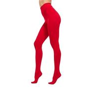 HeyUU 80D Semi Opaque Tights for Women Run Resistant Women's Tights Comfortable Pantyhose with 20+ Colours （Red,L-XL