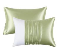 Heywaller Satin Pillowcases for Hair and Skin - Sage Green Standard Size Pillow Cases 2 Pack - Similar to Silk Pillowcases with Envelope Closure - Soft & Silky Pillow Covers for Him or Her