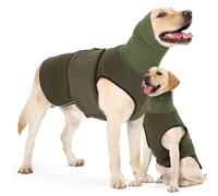 HEYWEAN Dog Anxiety Jacket With Calming Hood and Ear Cover - Relief Vest, Turtleneck Coat for Thunder, Fireworks, Travel, Separation - Reflective Strips