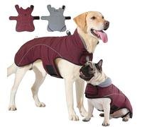 HEYWEAN Dog Coat Waterproof Jacket Dogs Warm Winter Coat with D-Ring for Leash Fleece Dog Coats Waterproof Reflective Warm Raincoat Adjustable Winter Jacket for Small Medium Large Dogs Outdoor Walking