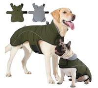 HEYWEAN Dog Coat Waterproof Jacket Dogs Warm Winter Coat with D-Ring for Leash Fleece Dog Coats Waterproof Reflective Warm Raincoat Adjustable Winter Jacket for Small Medium Large Dogs Outdoor Walking