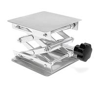 HeyWin Lab Jack Stand 4x4 inch,Made of Stainless Steel,for Raising or Lowerring Router,Laser,Cupboard,Photo Subjects, or as A Lab Scissor Jack (100mm X 100mm)