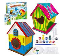 Heyzeibo 2Pack Bird House Craft Kits for Kids to Build and Paint Birdhouse, DIY Wooden Arts and Crafts Easter Gifts for Girls Boys Toddler