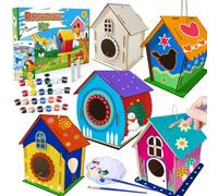 Heyzeibo 5Pack Bird House Craft Kits for Boys Grils | Build and Paint Birdhouse, DIY Wooden Bird Box, Easter Arts and Crafts