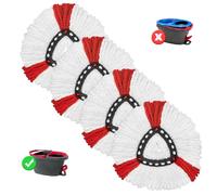 Hezane 4-Pack Mop Heads Compatible with Vileda 2-in-1 Turbo | Microfiber Replacement Mop Refills for Efficient Floor Cleaning (Easy to Use)