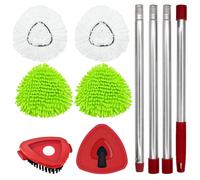 Hezane 4PCS Mop Heads Replacements for velida, Scrub Brush and Mop Base Compatible with vileda EasyWring 1 Tank System, Dry and Wet for Cleaning All Hard-surfaced Floors (Green-7)