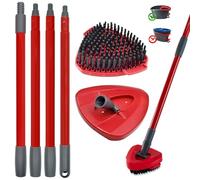 Hezane Replacement Spin Mop Base and Brush & Handle - Compatible with Vileda Turbo 2-in-1, 3-in-1, Smart/EasyWring - Fits Triangular Mop Refills