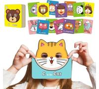 HEZDGPRFL Alphabet Flash Cards, Giant ABC Animal Flash Cards, 26 Uppercase and Lowercase Letter Cards, Interactive Learning Games for Toddlers