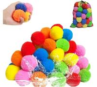 HEZDGPRFL Reusable water balls, soft soakable toys, and sponge absorbent balls perfect for pool parties, beach days, or backyard water fights.