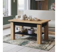 Heze Furniture Alva 2 In 1 Extending Coffee / Dining Table 110-150Cm - Golden Craft Oak / Black