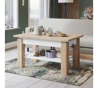 Heze Furniture Alva 2 In 1 Extending Coffee / Dining Table 110-150Cm - Sonoma Oak / White