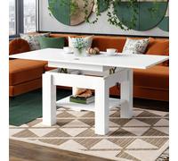 Heze Furniture Clara 2 In 1 Extending Coffee / Dining Table 75-150Cm - White