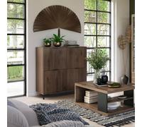 Heze Furniture Lana Modern Sideboard With Four Doors In Elegant Walnut