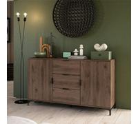Heze Furniture Lana Modern Storage Sideboard With Cabinets And Drawers In Elegant Walnut