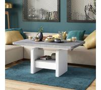 Heze Furniture Lotta 2 In 1 Extending Coffee / Dining Table 120-180Cm - Concrete / White