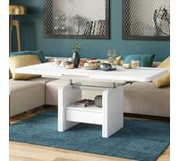 Heze Furniture Lotta 2 In 1 Extending Coffee / Dining Table 120-180Cm - White