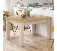 Heze Furniture Royal Modern Extendable Dining Table In Oak Artisan & Beige