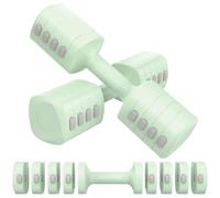 Hezeyferg Adjustable Dumbbell Set, Total 13.2LB Weights Dumbbell Set with Each 5 Levels 2.2lb/3.3lb/4.4lb/5.5lb/6.6lb, Hand Weights for Women/Men Home Office Gym Full-Body Workout (Green)