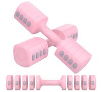 Hezeyferg Adjustable Dumbbell Set, Total 13.2LB Weights Dumbbell Set with Each 5 Levels 2.2lb/3.3lb/4.4lb/5.5lb/6.6lb, Hand Weights for Women/Men Home Office Gym Full-Body Workout (Pink)