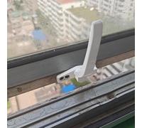 HEZHANG Window Handle Thickened Zinc Alloy Open Door Handle with Lock Window Old Buckle and Handles Hardware(Black Left)
