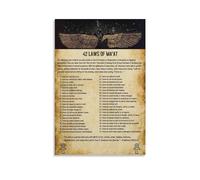 HEZLA Vintage Ancient Egyptian Culture Poster 42 Laws Of Maat Poster Canvas Painting Posters And Prints Wall Art Pictures for Living Room Bedroom Decor 12x18inch(30x45cm) Unframe-style