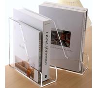 HeZone Acrylic Magazine Holder, Magazine Rack File Holder Desk Organizers and Storage, 2-Pack Clear Acrylic Vertical Magazine Holder Book Stand for Office Desk…
