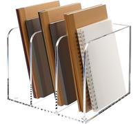 HeZone Magazine Holder, Clear Acrylic Magazine Rack, File Organizer for Office Desk, Book Organizer,-One-Piece-3 Vertical spaces,1 pack (B5)……