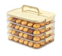 Hezudiay Dessert Storage Carrier - 4-Layer Food Fresh-Keeping Box with Handle,Freezer Dessert Keeper | for Home Kitchen Dining Room Picnic Camping Apartment Dumplings Biscuits Cheese