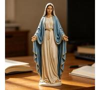 Hezudiay Virgin Mary Statue - Catholic Figurine Decor, 10x16cm Blessed Mother Figure With Hand-Painted, Mother Mary Figurine For Study Prayer Room Church Cathedral Shrine Altar