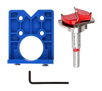 HEZUNHZ Hinge Jig Drill Bit Sets,Concealed Hinge Jig Drill Guide Sets,Door Hinge Jig 35mm Hinge Hole Cutter for Cabinet Hinges and Mounting Plates,Woodworking DIY Tools