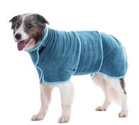 HezzLuv Dog Bathrobe Ultra Absorbent Microfibre Dog Drying Coat for Quick Drying, Soft Double Layer Robe Towel for Puppy & Adult Pets Cats Bathing, Swimming & Grooming