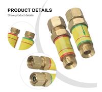 Hf-2 Compatible Obstructs Backfire and Equipment Damage Copper Check Valves for Cutting Torches - Oxygen Acetylene Flashback Arrestor Set with (1 Pair)