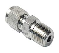 HF Mont 1/16" 1/8" 3/16" 1/4" 3/8" 1/2" 3/4" NPT Male to Inch Tube Double Ferrule Compression Union SUS316L Stainless Steel Pipe Fitting(1l16 NPT to 1l16 in.)