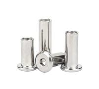 HF Mont 1-20pcs Binding Barrel Nut M2 M3 M4 M5 M6 M8 M10 304 Stainless Steel Hex Socket Cap Furniture Rivet Insert Nut For TV Wall Mount(M2(D 3mm) 20pcs,Length 16mm)