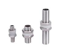 HF Mont 1/4" 3/8" 1/2" 3/4" 1" -2" 30 40 50 60 80 100 120 150mm Stainless Full Thread Bulkhead Lock Pipe Fitting Aquarium(100mm,1/4")