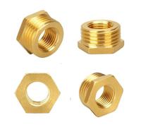 HF Mont 1/4" 3/8" 1/2" 3/4" 1" NPT BSPT Male X Female Reducer Bushing Brass Pipe Fitting Connector Water Gas Oil Fuel Home Garden(1 pc,1L2 NPT - 1L4 NPT_Male to Female)