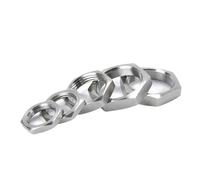 HF Mont 1/8" 1/4" 3/8" 1/2" 3/4" 1" 1-1/2" 2" 2.5" 3" 4" BSPT BSPP Female Thread Hex Lock Nut Pipe Fitting 304 Stainless Steel(BSPT,4")