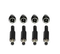 HF Mont 10PCS (5Pairs) 3A 12V 5.5x2.1mm Plastic Male Plugs DC022 DC Power Socket Female Jack Screw Nut Panel Mount Connector 5.5 * 2.5MM(5Pairs 5.5X2.5MM)
