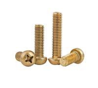 HF Mont 2/50Pcs Assorted Sizes M2 M2.5 M3 M4-M8 GB818 Copper Brass Screws - Cross Round Pan Head Bolts For Diverse Applications(10mm,10pcs M5)