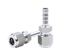 HF Mont 3 4 6 8 10 12 16 Mm 1/8" 1/4" 3/8" 1/2" 3/4" Hose Barb Compression Union 304 316L Stainless Steel Nipple Connector Pipe Fitting(1l4 Comp,304_10MM Barb)