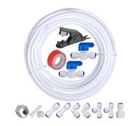 HF Mont 32.8Ft Refrigerator Water Line Kit,1/4Inch OD Water Line Kit For Fridge Icemaker Reverse Osmosis System Water Filter