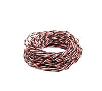 HF Mont 5/10/20M 22AWG 26awg 30/60 Core 3 Way Twist Servo Extension Cable(White Black Red,10 METERS_26AWG)