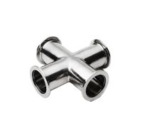 HF Mont KF10 KF16 KF25 KF40 KF50 Vacuum Fitting Cross 4 Ways SUS304 Stainless Steel Sanitary Pipe Connector (KF50)
