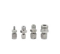 HF Mont M10 14 16 20 Metric Male Fit 6 8 10 12mm OD Tube Double Ferrule Compression Union Connector 304 Stainless Steel Water Gas Fuel(M14x1.5-6mm)