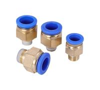 HF Mont Pneumatic Fittings PC PC4/6-M6/M8/M10/M12 Male Metric Thread Pipe Connector Brass Push in Quick Connector Air Hose Plumbing(PC 6mm-M8x1)