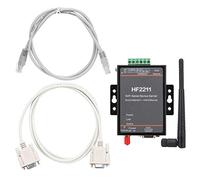 HF2211 Serial Server RS232/485/422 to WIFI & Ethernet DTU Network Communication 5-36VDC,Serial to WiFi or WiFi to Ethernet Converter Support Dual Ethernet Ports