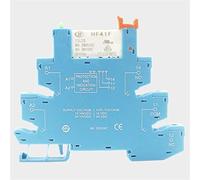HF41F 12V 24V Integrated PCB Mount Power Relay with Holder Voltage Contact Module Set DIN Rail(GREY 24V)